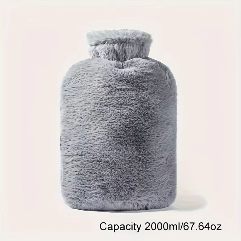1L2L PVC Plush Hot Water Bottle  LeakProof LargeCapacity Bed  Abdomen Warmer With Soft Cover For Cr 7