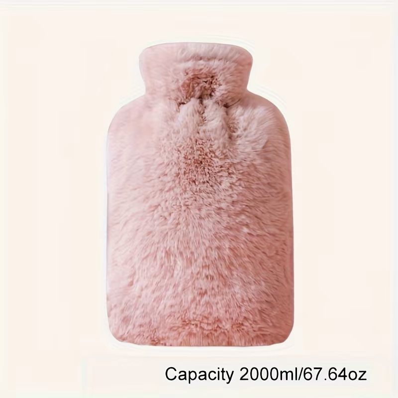 1L2L PVC Plush Hot Water Bottle  LeakProof LargeCapacity Bed  Abdomen Warmer With Soft Cover For Cr 8