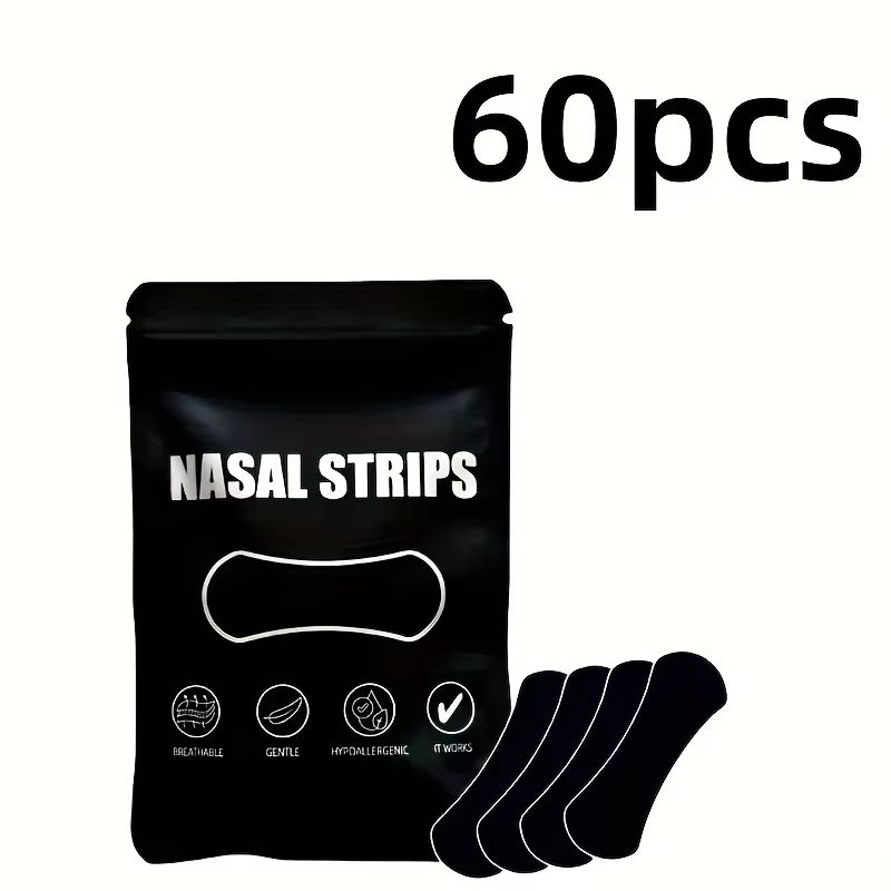 30Piece Black Adhesive Nasal Strips  ExtraLong Lasting Advanced Relief For Cough Snoring  Congestio 3