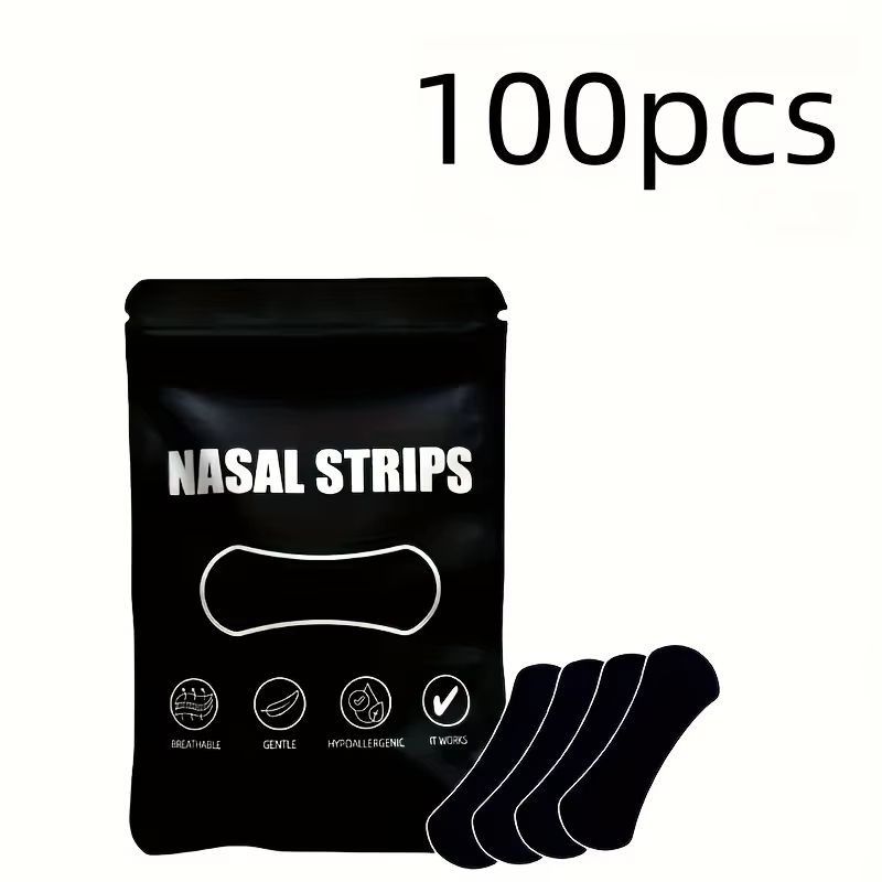 30Piece Black Adhesive Nasal Strips  ExtraLong Lasting Advanced Relief For Cough Snoring  Congestio 5