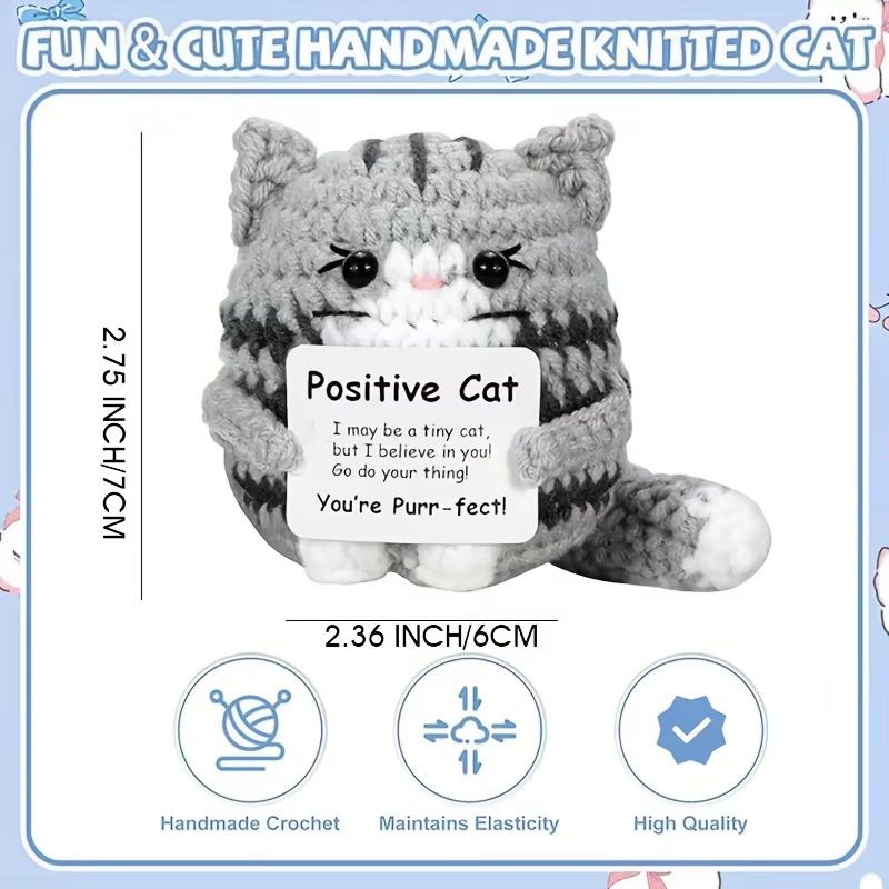 Handmade Cat Accessories With Positive Energy Cards  AnimeStyle Polyester Home Decor Gift 2