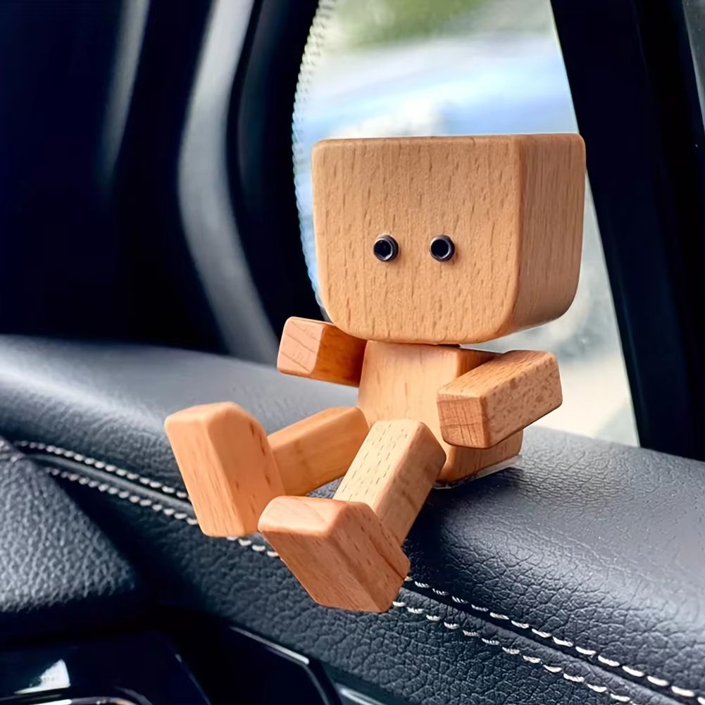 Shake Wooden Man Gift  Desktop  Bookshelf Figurine Car Decoration  New Year Home Ornament 1