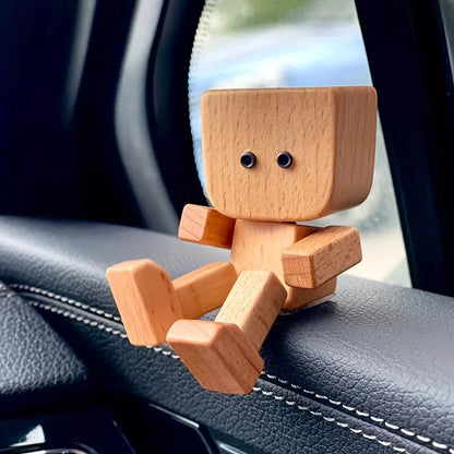 Shake Wooden Man Gift  Desktop  Bookshelf Figurine Car Decoration  New Year Home Ornament 1