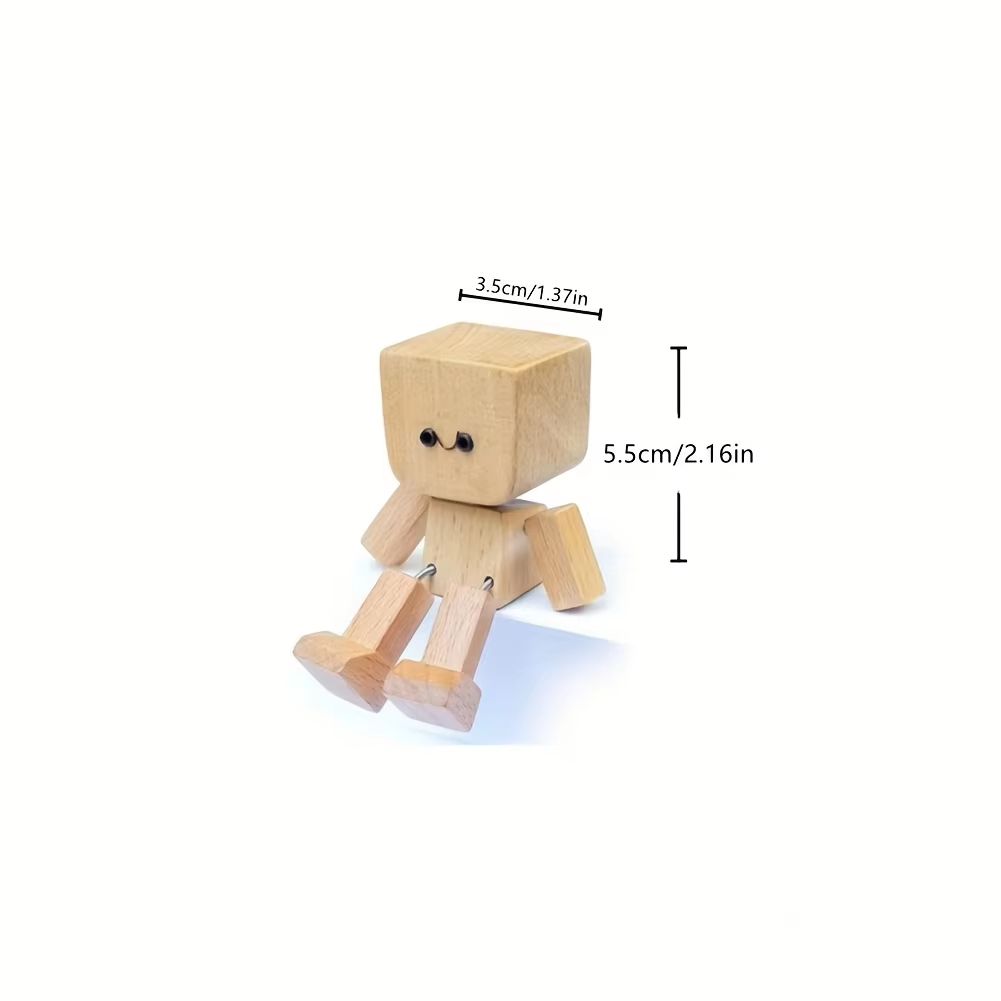 Shake Wooden Man Gift  Desktop  Bookshelf Figurine Car Decoration  New Year Home Ornament 2