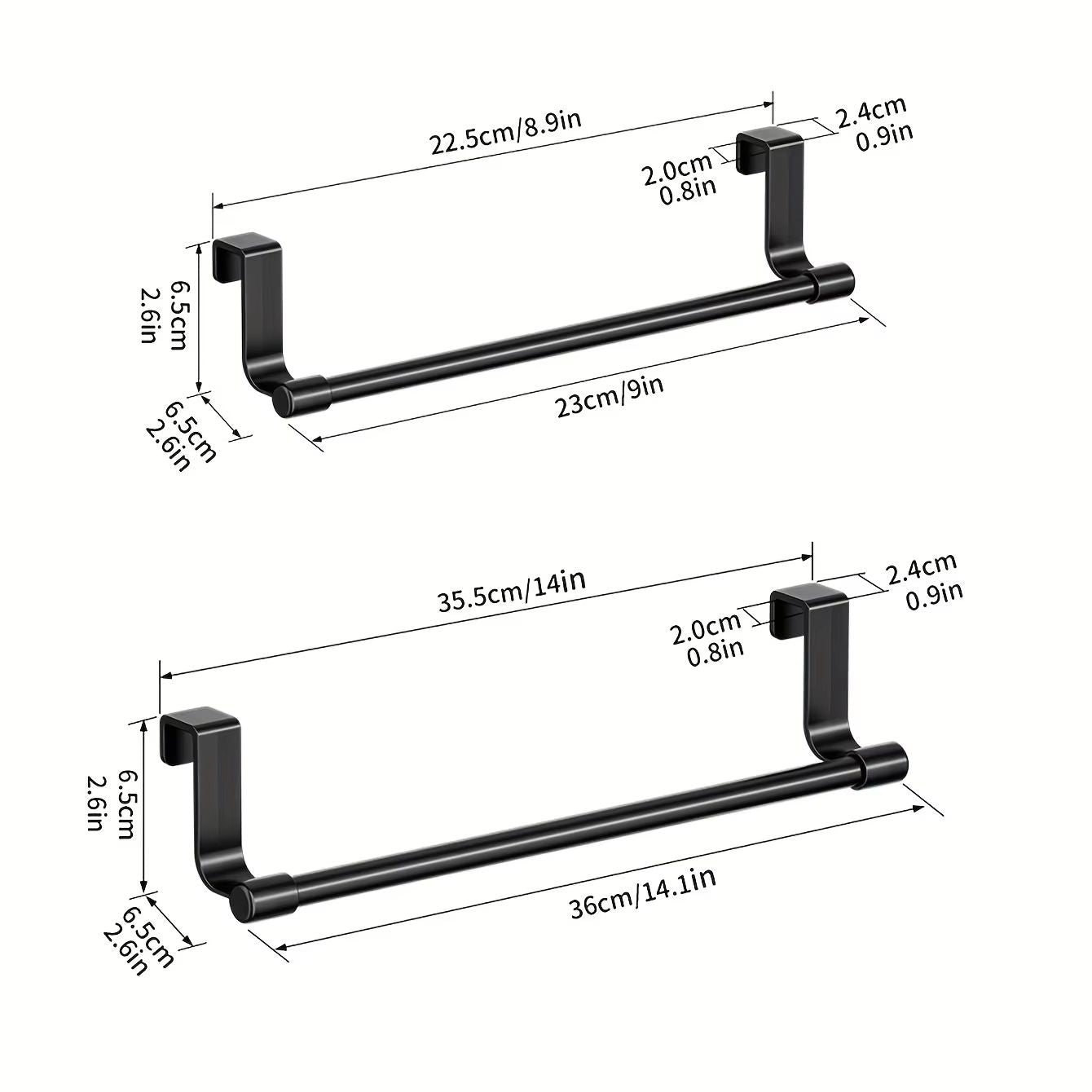 White Plastic Towel Rack  Cabinet Door Mounted Towel Bar With Multiple Hooks For Kitchen  Bathroom  4