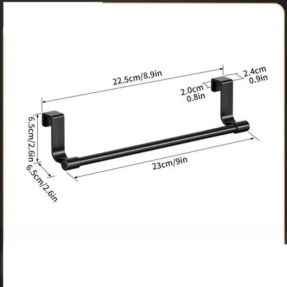 White Plastic Towel Rack  Cabinet Door Mounted Towel Bar With Multiple Hooks For Kitchen  Bathroom  6
