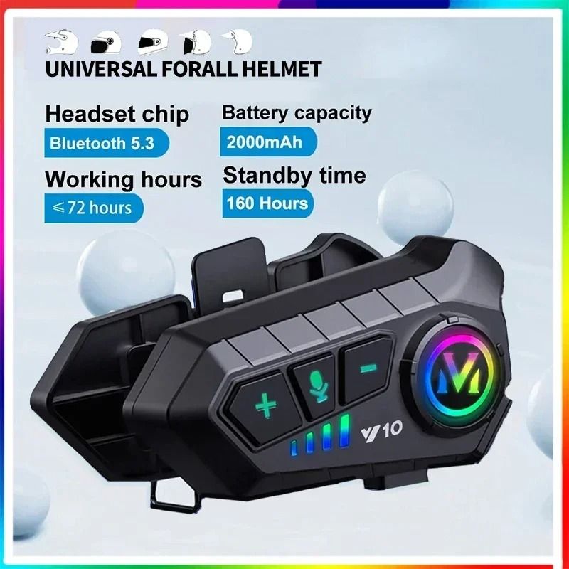 Motorcycle Bluetooth Helmet Headset Waterproof Hands-Free Earphone