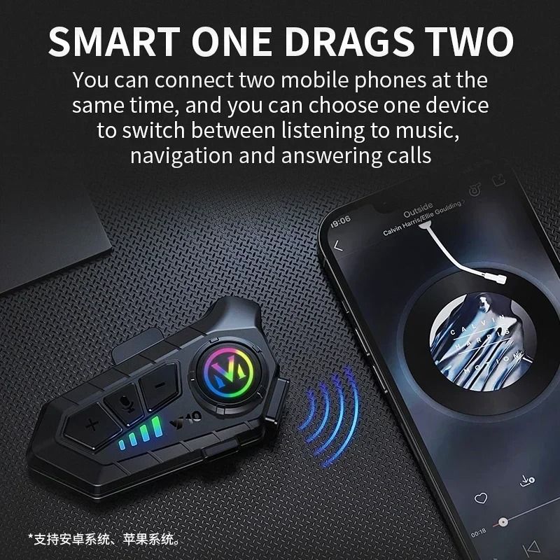 Motorcycle Bluetooth Helmet Headset Waterproof HandsFree Earphone 3