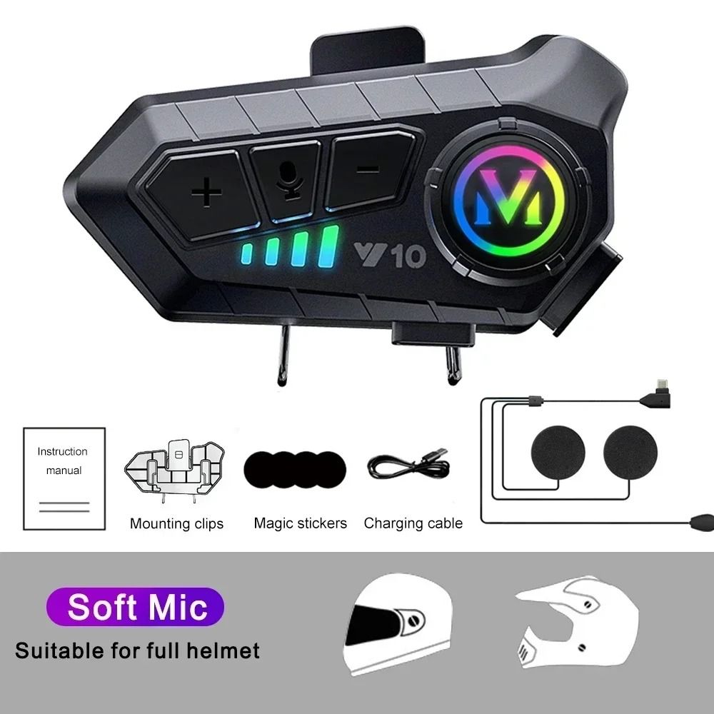 Motorcycle Bluetooth Helmet Headset Waterproof HandsFree Earphone 7