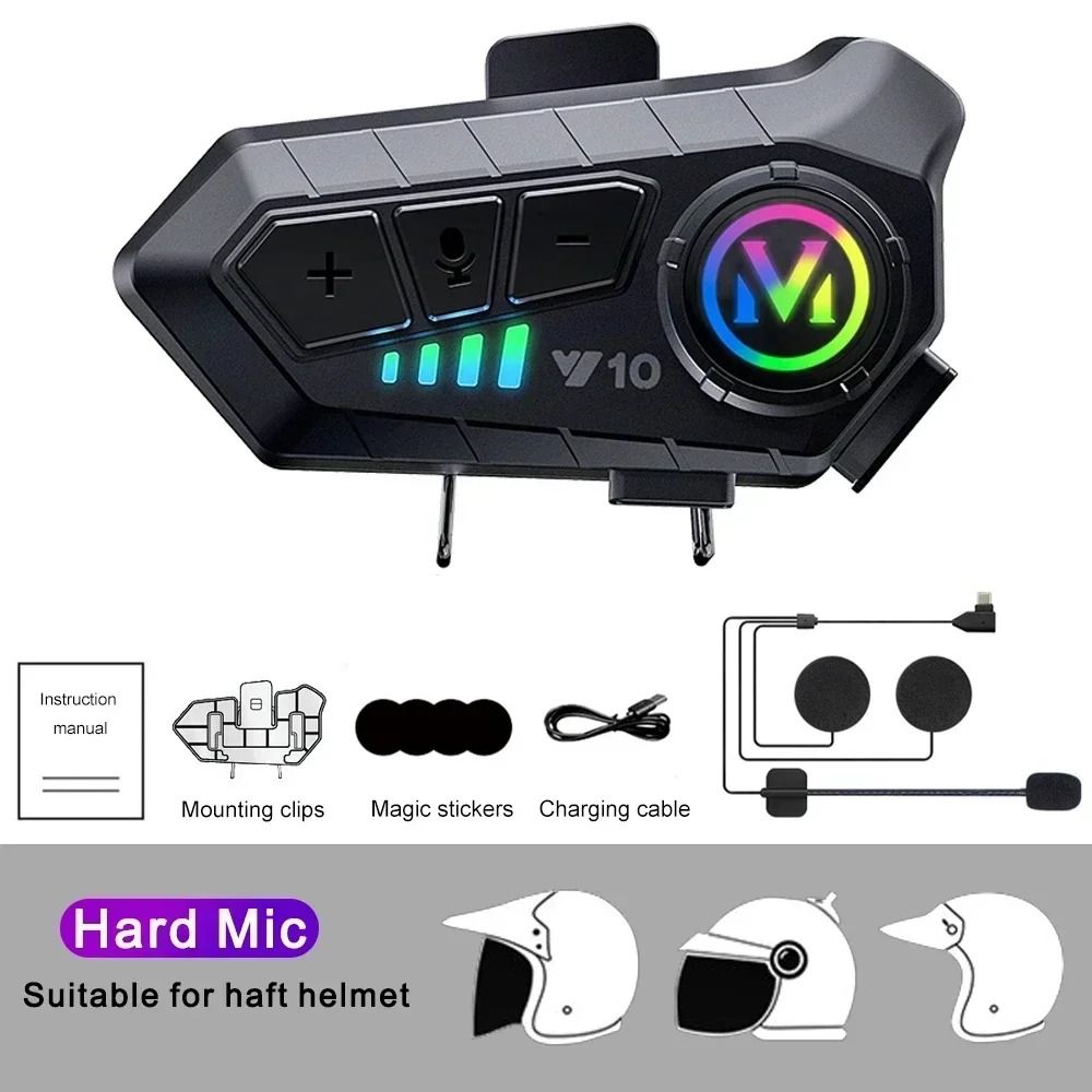 Motorcycle Bluetooth Helmet Headset Waterproof HandsFree Earphone 8
