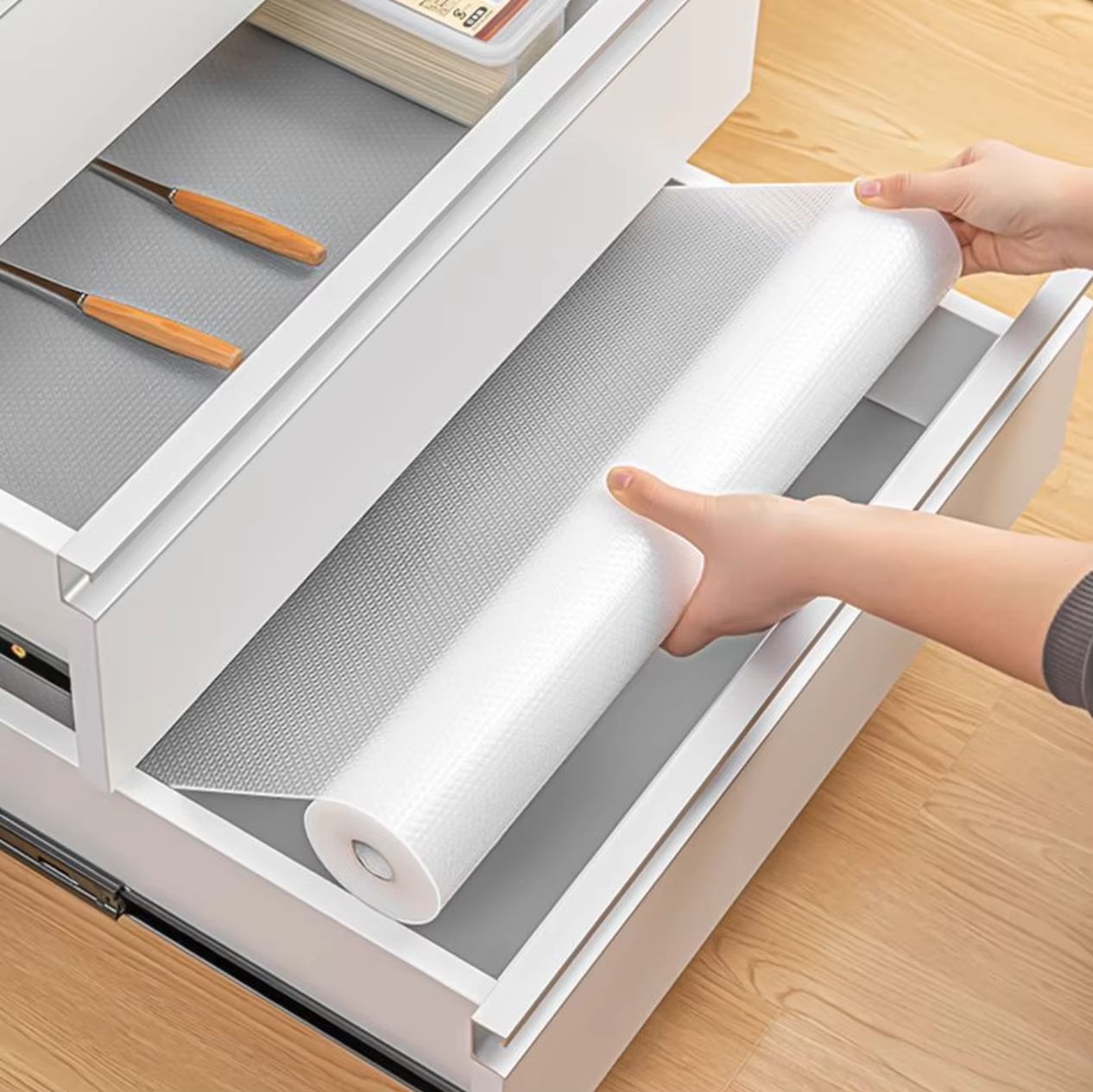 EVA Kitchen Cabinet Liners – Waterproof, Oil-Proof, Non-Adhesive Fridge & Drawer Mat | Thickened, Non-Slip Cupboard Shel