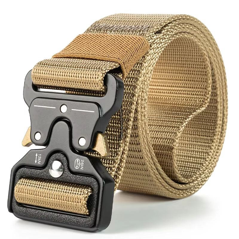 Tactical Belt Quick Release Outdoor Military Belt  Soft Real Nylon Sports Accessory Unisex Black Be 2