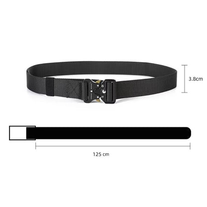 Tactical Belt Quick Release Outdoor Military Belt  Soft Real Nylon Sports Accessory Unisex Black Be 3