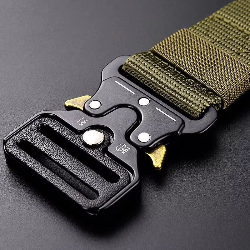 Tactical Belt Quick Release Outdoor Military Belt  Soft Real Nylon Sports Accessory Unisex Black Be 5