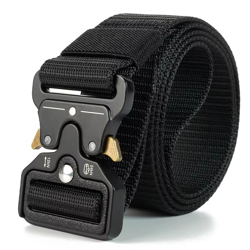 Tactical Belt Quick Release Outdoor Military Belt  Soft Real Nylon Sports Accessory Unisex Black Be 6