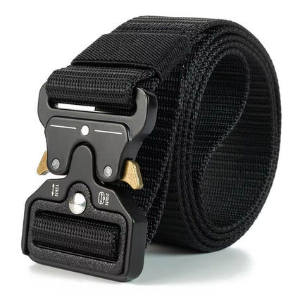 Tactical Belt Quick Release Outdoor Military Belt  Soft Real Nylon Sports Accessory Unisex Black Be 6