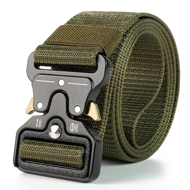 Tactical Belt Quick Release Outdoor Military Belt  Soft Real Nylon Sports Accessory Unisex Black Be 8