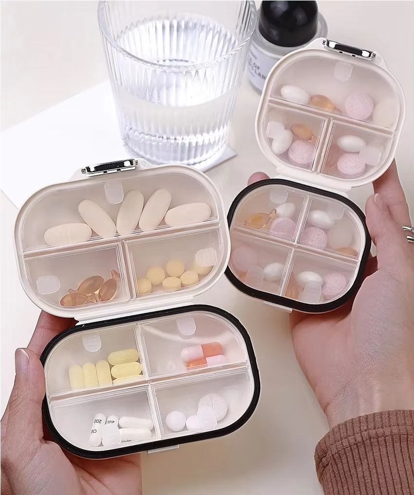 7-Day Portable Pill Box | Sealed Mini Storage Box for Weekly Medicine & Pills