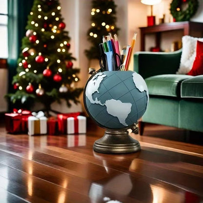 Creative Globe Pen Holder  Resin Desk Organizer For Office  Home Decor 5