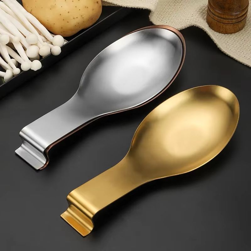 GoldPlated Thickened Stainless Steel Tableware Spoon Shelf  Buffet Clip Tray  Radium HotelGrade Kit 3