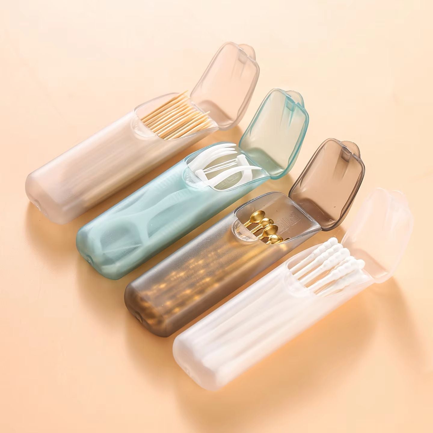Mini Transparent Travel Storage Box | Portable Toothpick & Cotton Swab Organizer for Outdoor, Kitchen & Restaurant Use