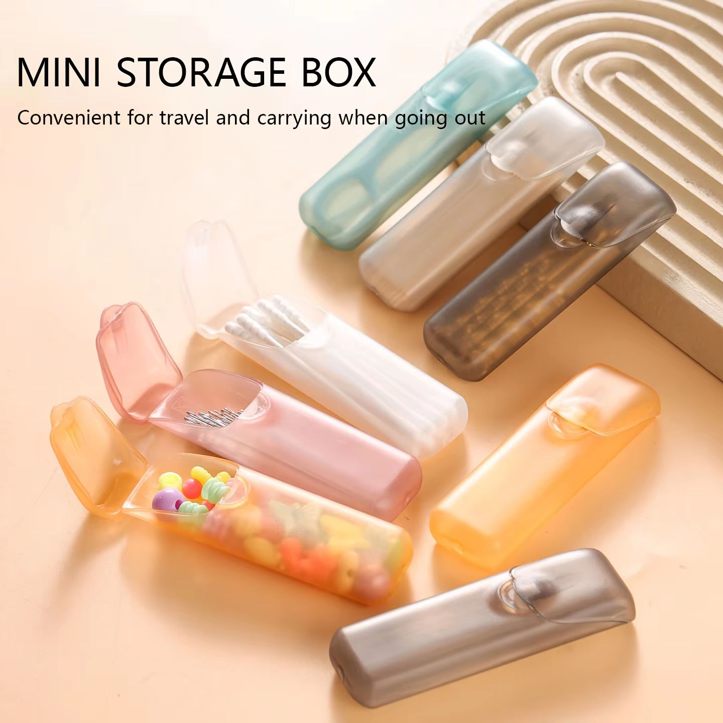 Mini Transparent Travel Storage Box  Portable Toothpick  Cotton Swab Organizer For Outdoor Kitchen  1