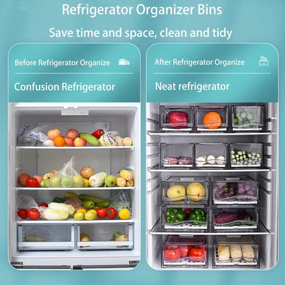 Stackable Refrigerator Organizer Bins  Reusable Food Storage Containers  Fridge Drawer Organizer Fo 2