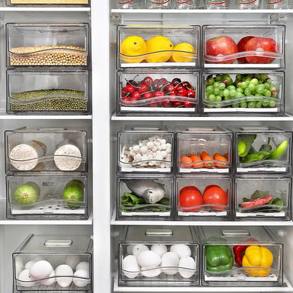 Stackable Refrigerator Organizer Bins  Reusable Food Storage Containers  Fridge Drawer Organizer Fo 3