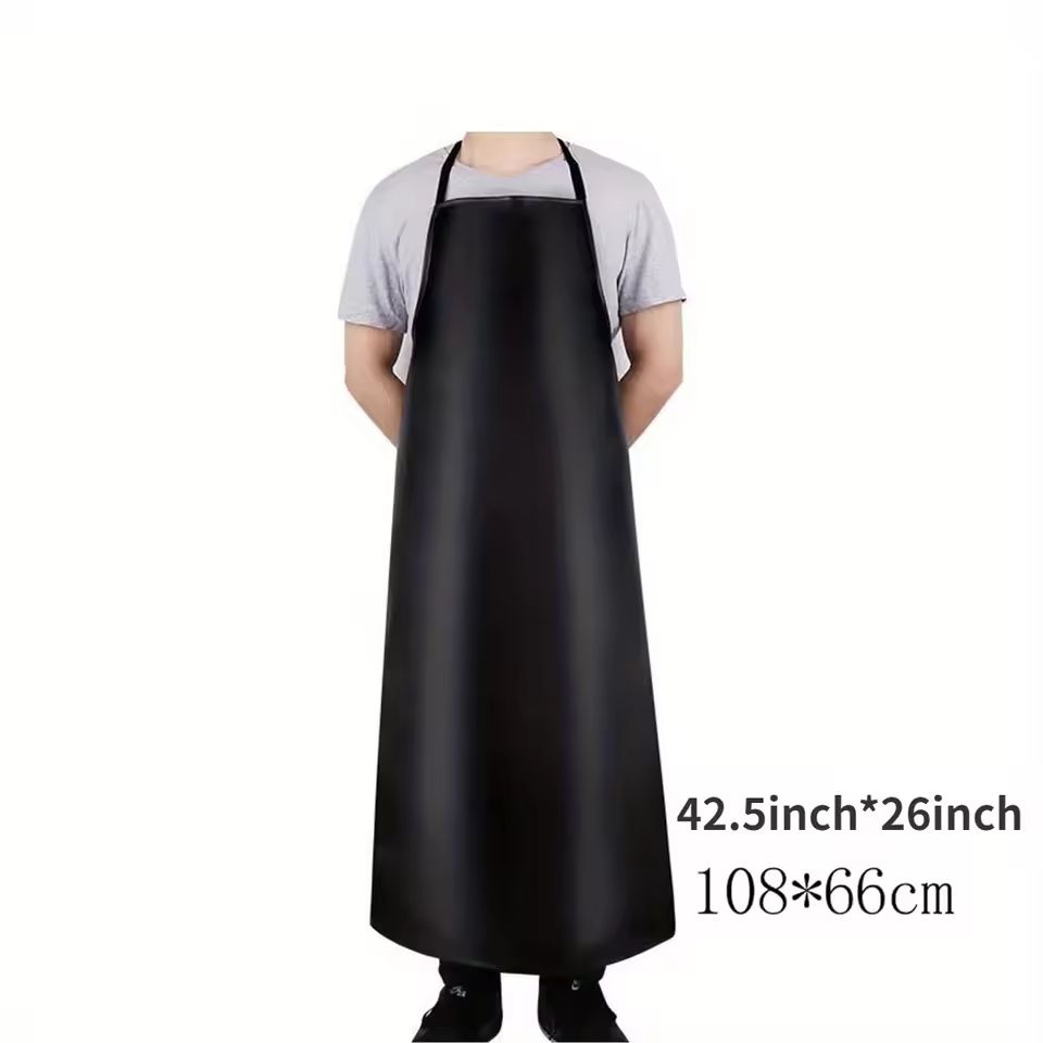 Heavy Duty Waterproof PU Leather Apron For Dishwashing And Cleaning 1