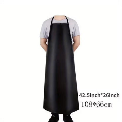 Heavy Duty Waterproof PU Leather Apron For Dishwashing And Cleaning 1