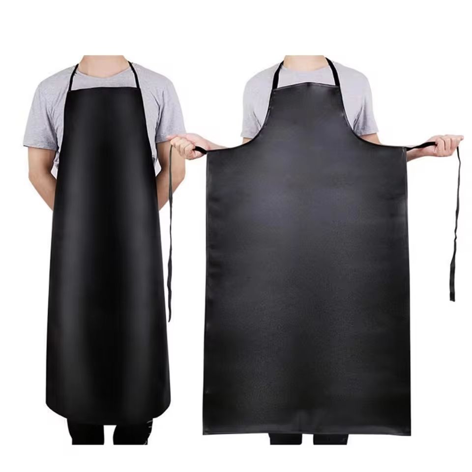Heavy Duty Waterproof PU Leather Apron for Dishwashing and Cleaning