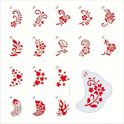 Reusable Face Painting Stencils With Floral And Pattern Designs  20Piece Set 2