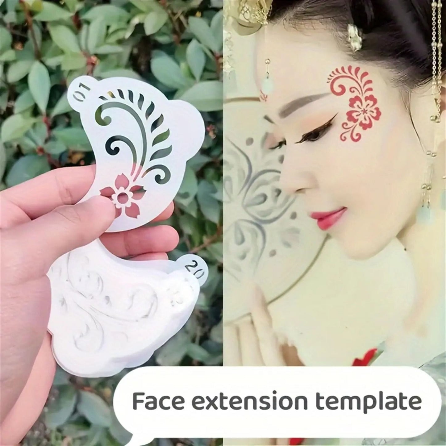 Reusable Face Painting Stencils With Floral And Pattern Designs  20Piece Set 4