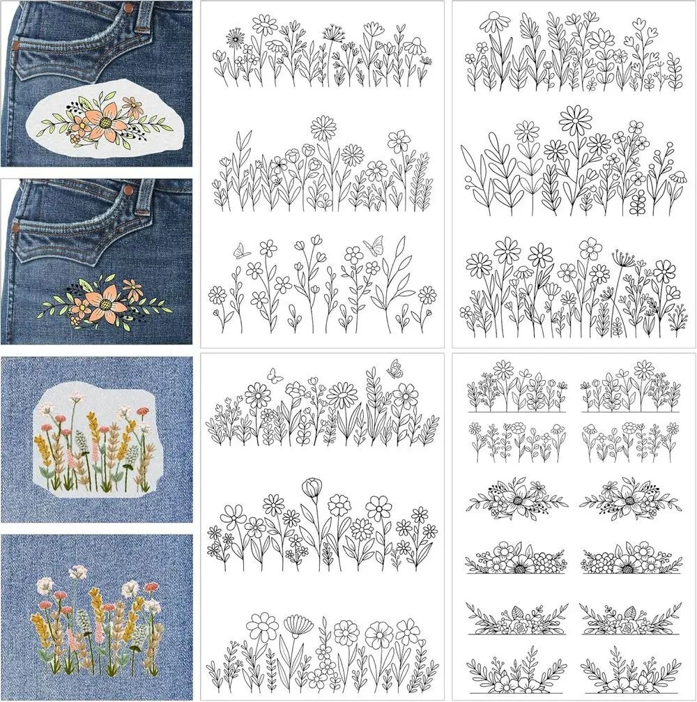 Water Soluble Embroidery Stabilizer Sheets  Stick And Stitch Wash Away Floral And Butterfly Designs 9