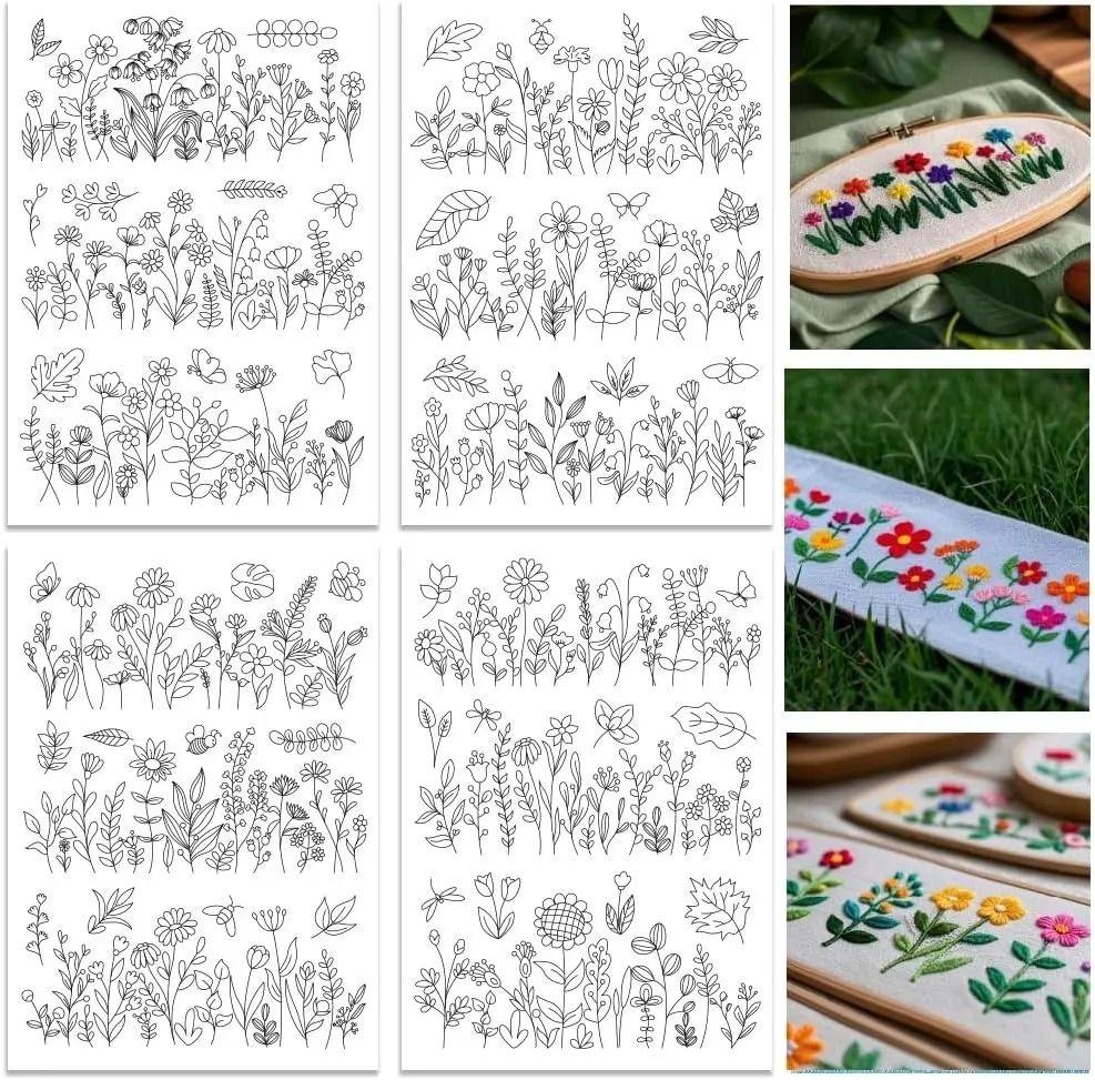 Water Soluble Embroidery Stabilizer Sheets  Stick And Stitch Wash Away Floral And Butterfly Designs 11