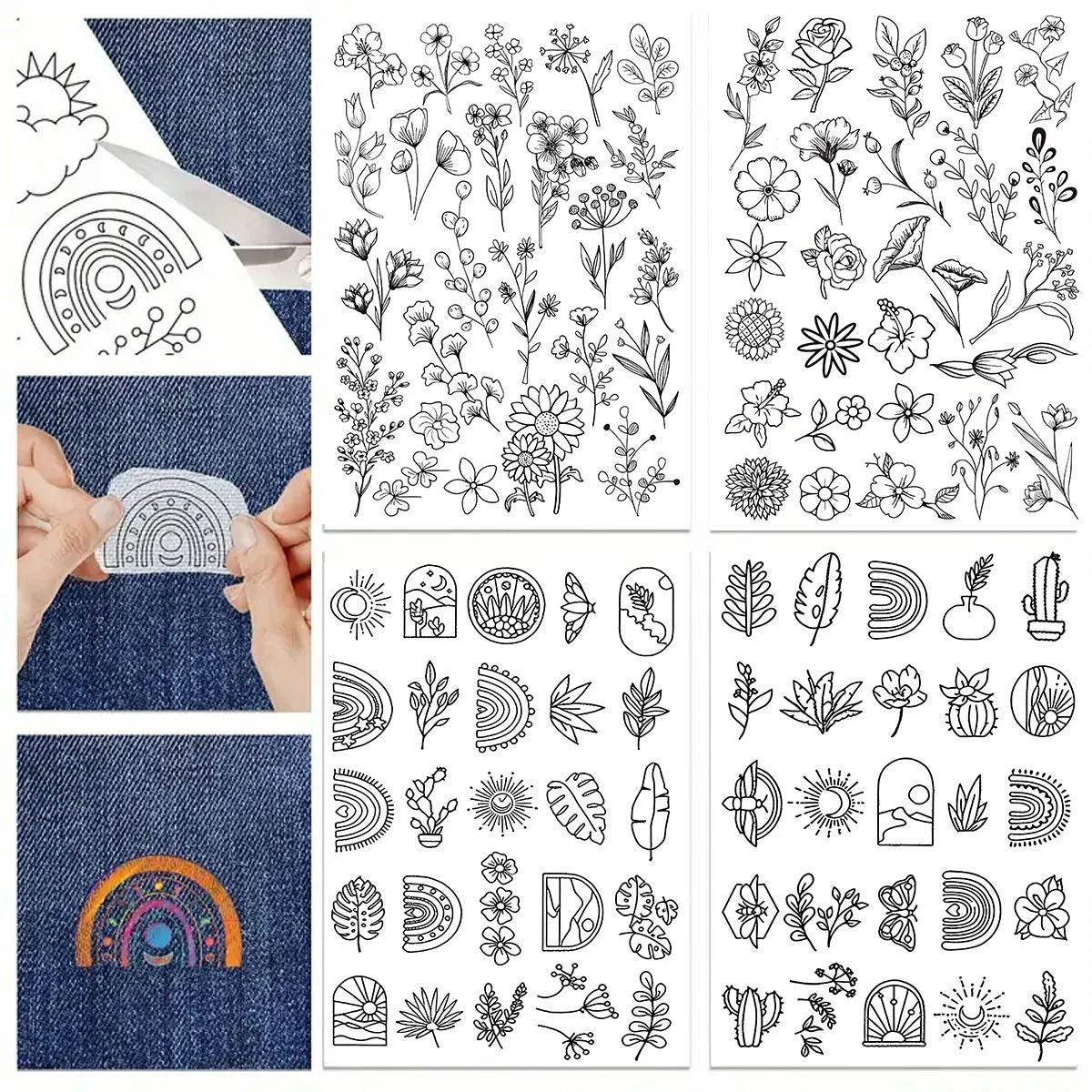 Water Soluble Embroidery Stabilizer Sheets  Stick And Stitch Wash Away Floral And Butterfly Designs 12