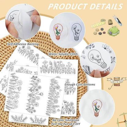 Water Soluble Embroidery Stabilizer Sheets  Stick And Stitch Wash Away Floral And Butterfly Designs 4