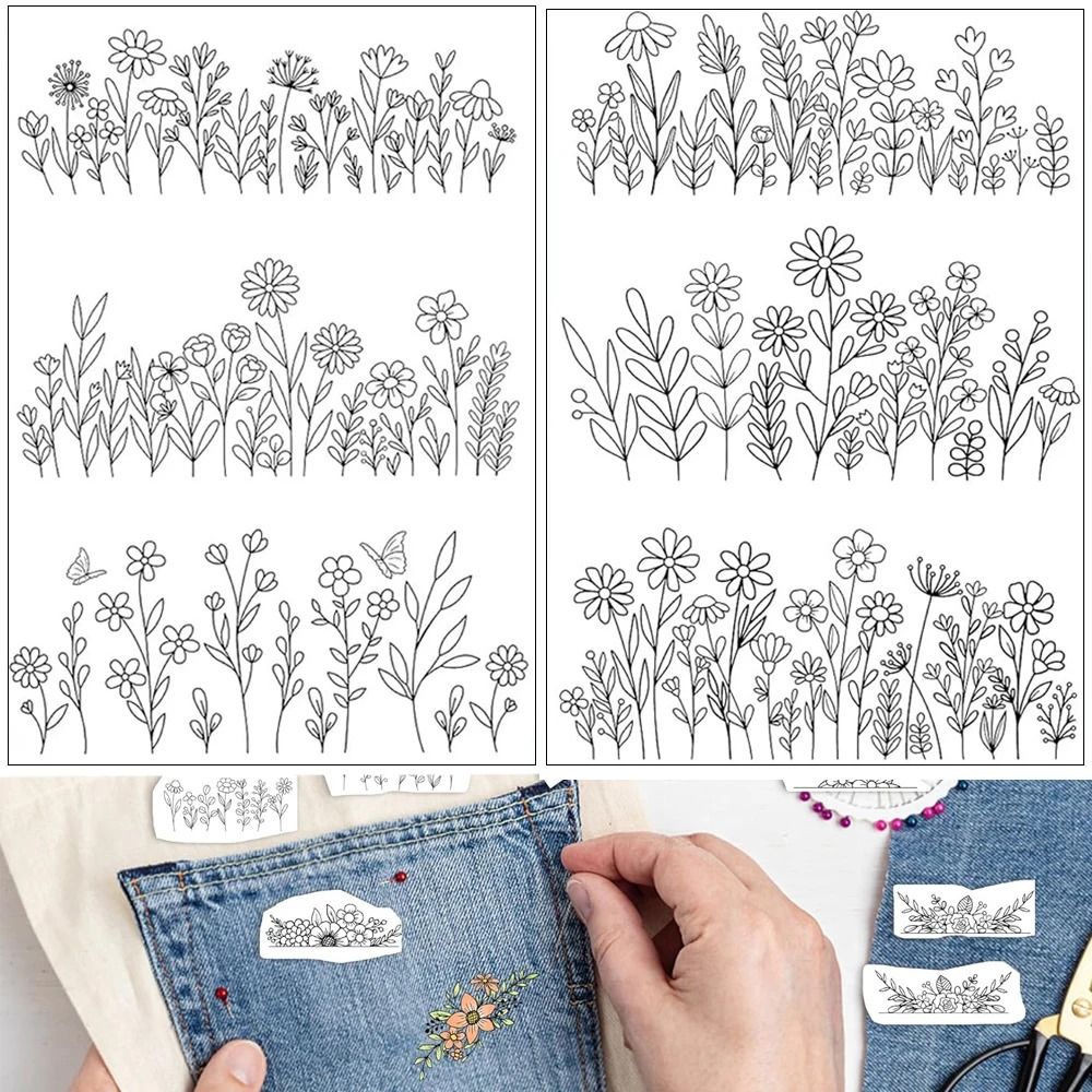 Water Soluble Embroidery Stabilizer Sheets  Stick And Stitch Wash Away Floral And Butterfly Designs 7