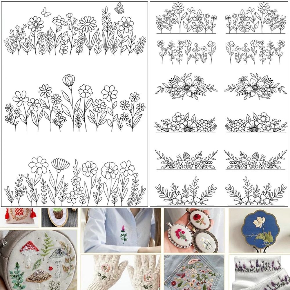 Water Soluble Embroidery Stabilizer Sheets  Stick And Stitch Wash Away Floral And Butterfly Designs 8