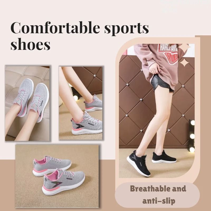 Womens Soft Sole Breathable Sneakers  Lightweight AntiSlip Running And Walking Shoe 3