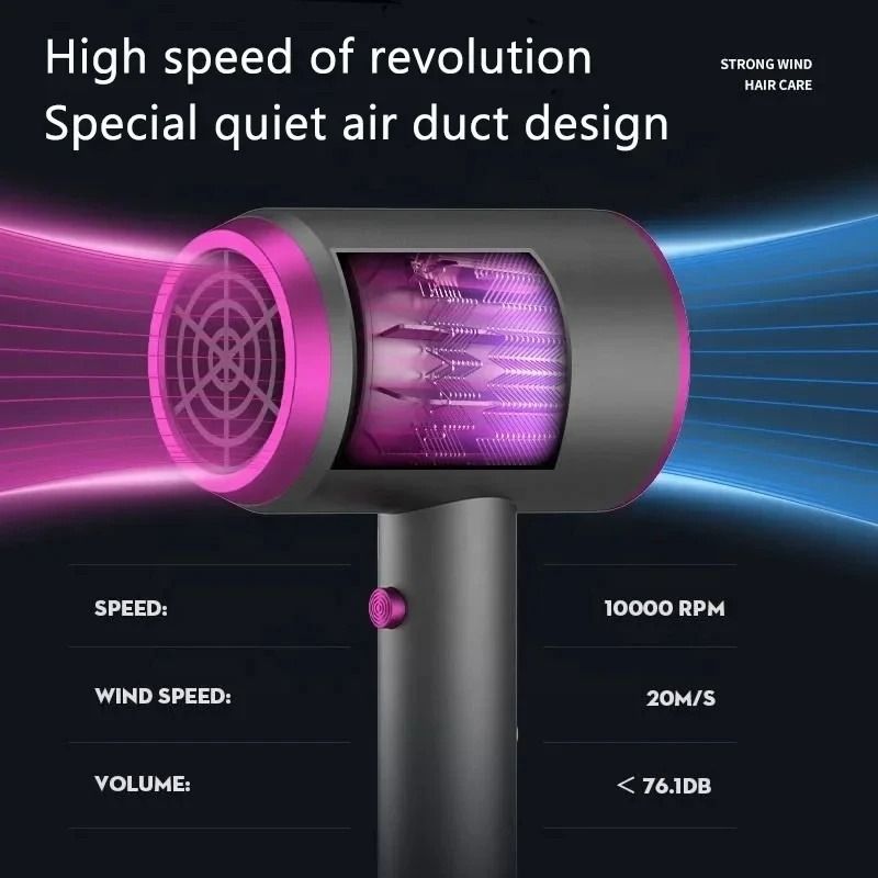 Professional Ionic Hair Dryer  Lightweight Portable Blow Dryer With Heat Protection And Multiple Se 4