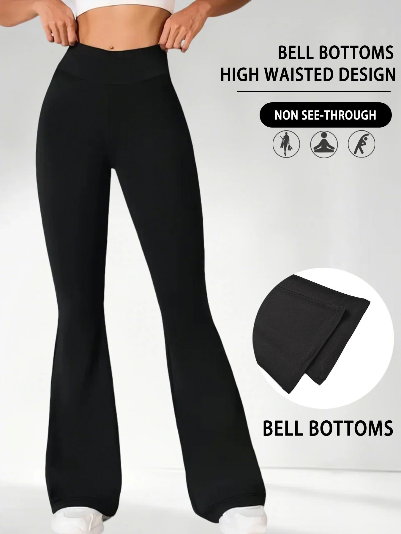 Womens High Waisted Flare Yoga Pants – Super Soft Bell Bottom Leggings with Tummy Control