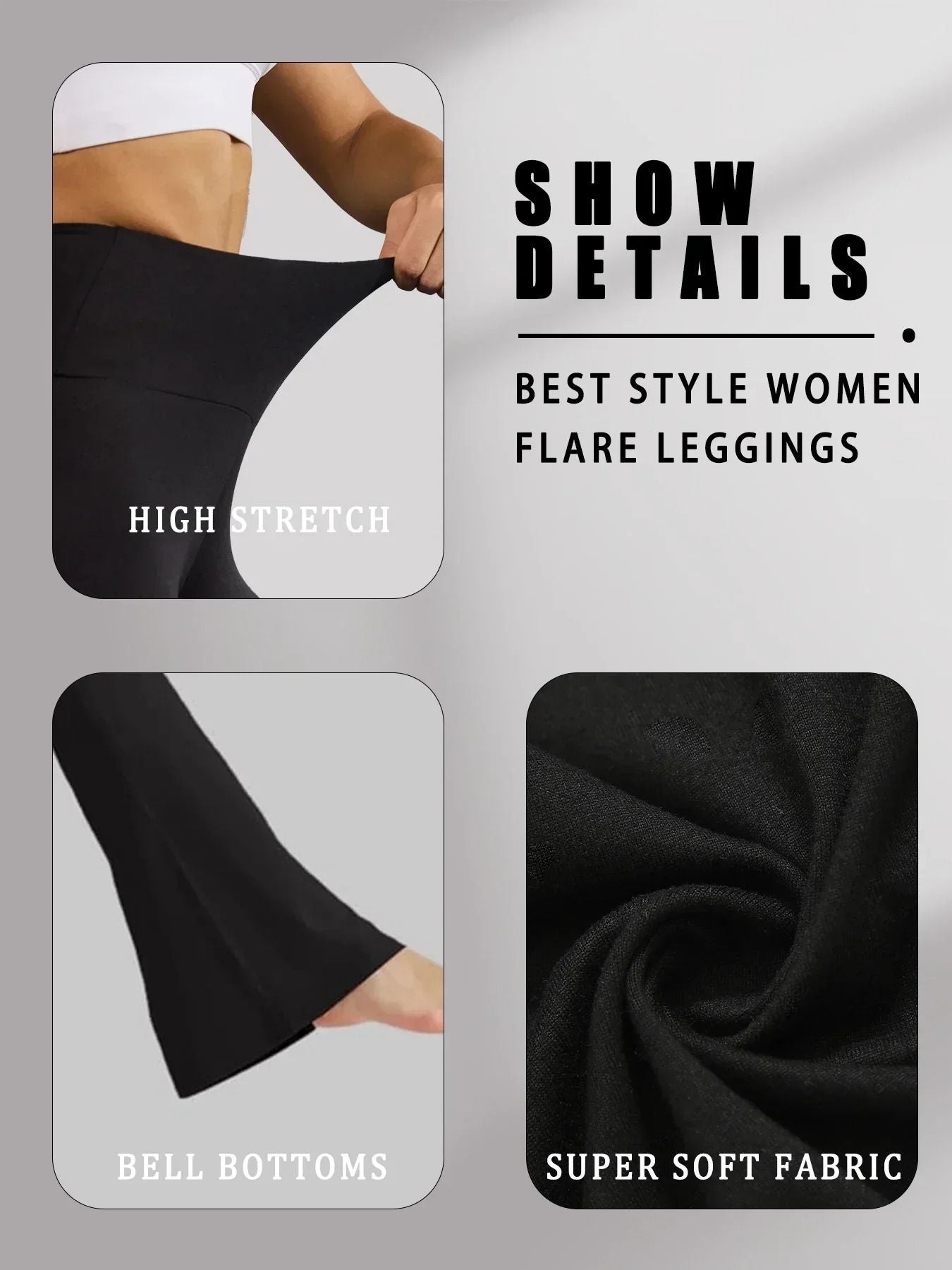 Womens High Waisted Flare Yoga Pants  Super Soft Bell Bottom Leggings With Tummy Control 3