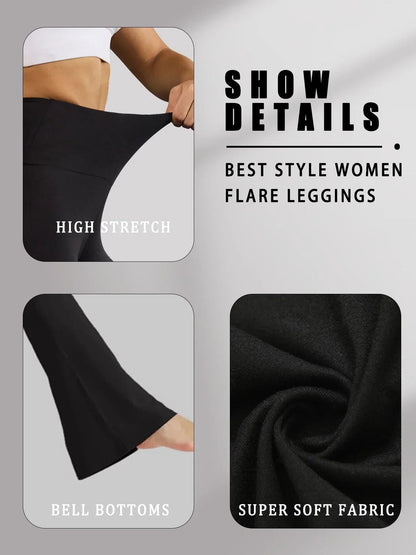 Womens High Waisted Flare Yoga Pants  Super Soft Bell Bottom Leggings With Tummy Control 3