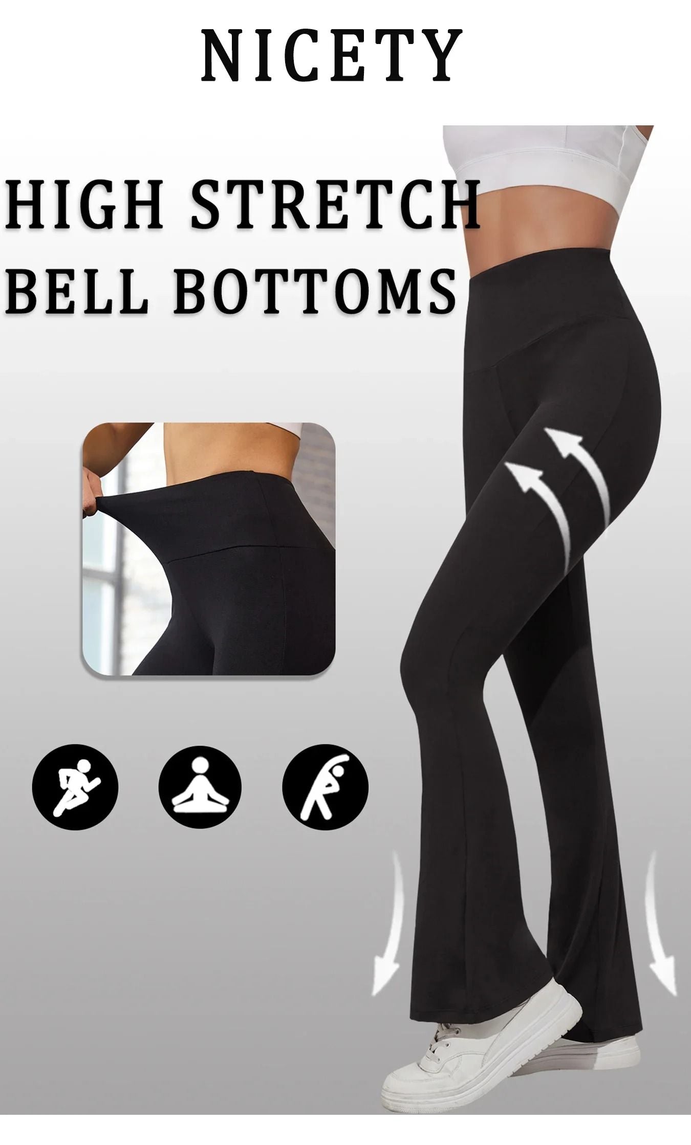 Womens High Waisted Flare Yoga Pants  Super Soft Bell Bottom Leggings With Tummy Control 5