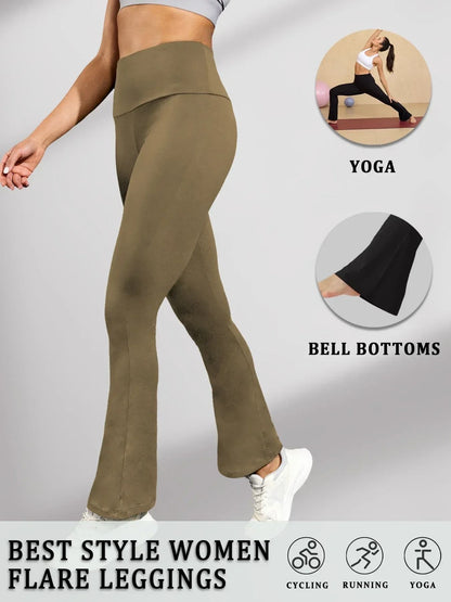 Womens High Waisted Flare Yoga Pants  Super Soft Bell Bottom Leggings With Tummy Control 9