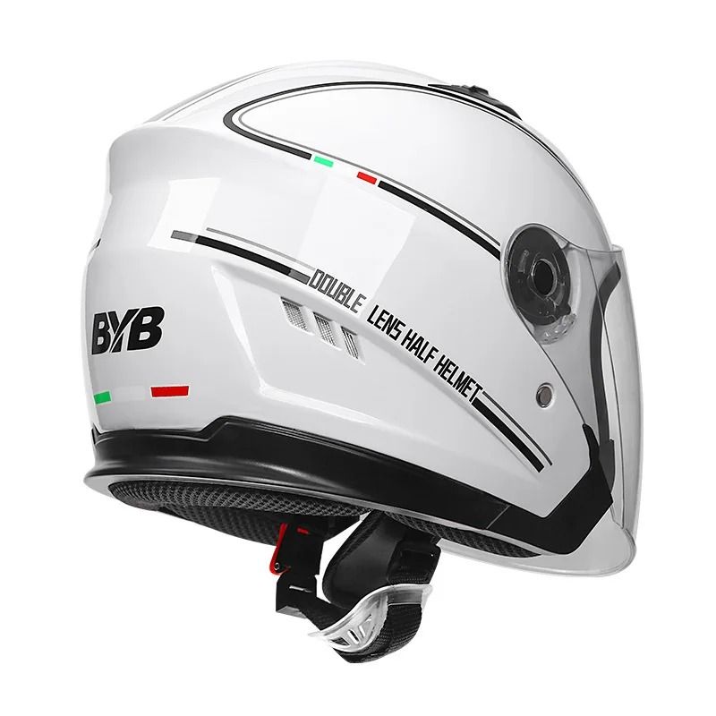 Retro Open Face Motorcycle Helmet  Dual Lens Sun Visor Lightweight Scooter Helmet For Men And Women 4