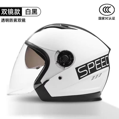 Retro Open Face Motorcycle Helmet  Dual Lens Sun Visor Lightweight Scooter Helmet For Men And Women 18