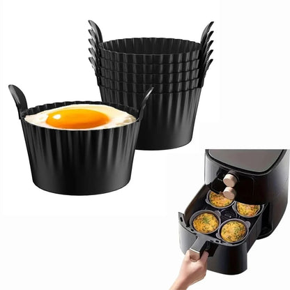 Silicone Egg Poacher and Baking Cup Set – Non-Stick Food Grade Silicone Cups for Air Fryer, Oven, and Steaming