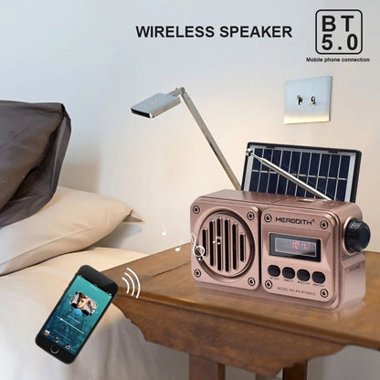 MD 499 Wireless Bluetooth Speaker MP3 FM Radio Solar Charging Emergency Power 1